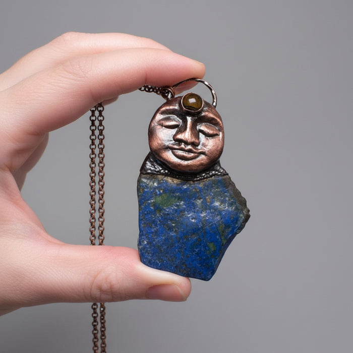 Chrysocolla Necklace Goddess Tigers Eye Gem