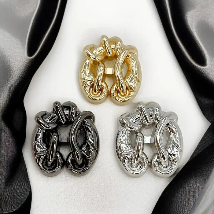 Chunky Chain Link Metal Button | 18mm(28L), 21mm(33L) & 25mm(40L)