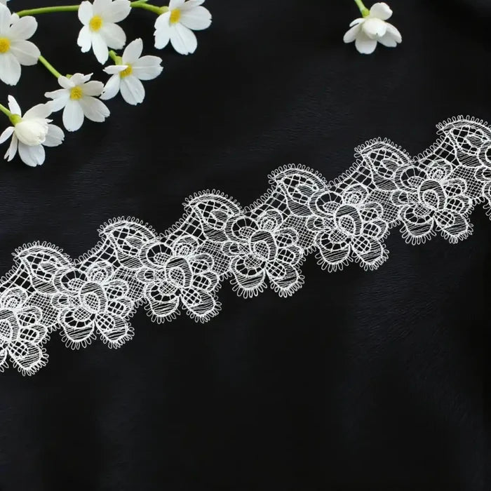 Classic Flower Design Lace Border | Width 8.3cm (3.3 inches) 83mm | SKU-FML-24