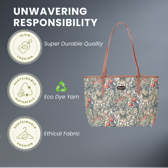 COLL-GLILY | William Morris Golden Lily College/Shoulder Tote Bag