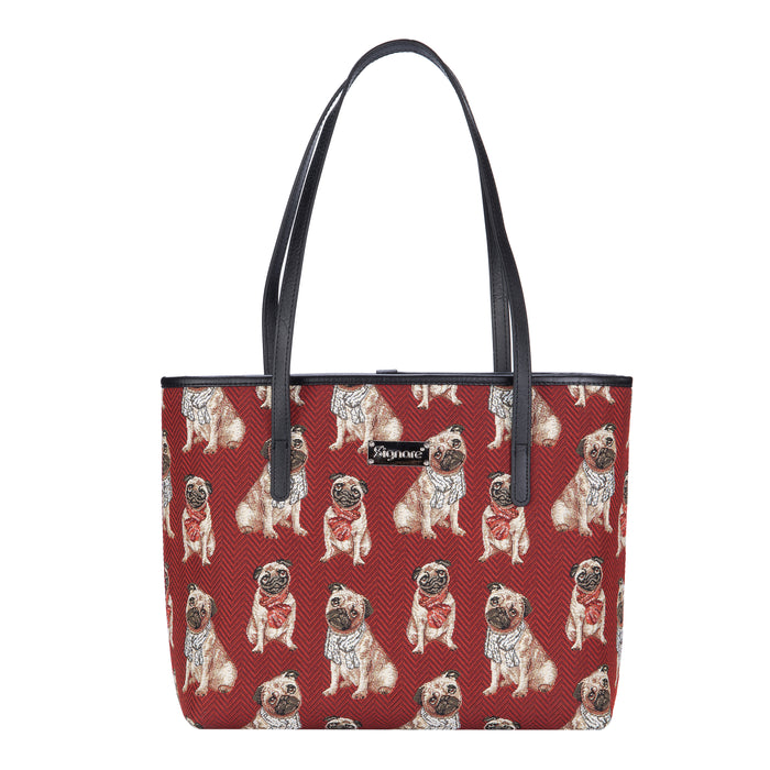 COLL-PUG | Pug College/Shoulder Tote Bag