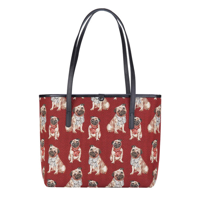 COLL-PUG | Pug College/Shoulder Tote Bag