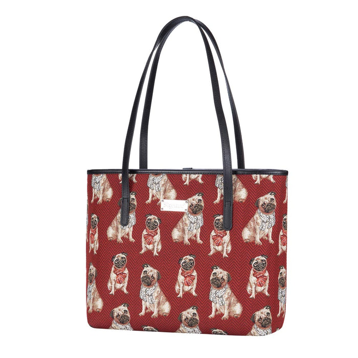 COLL-PUG | Pug College/Shoulder Tote Bag