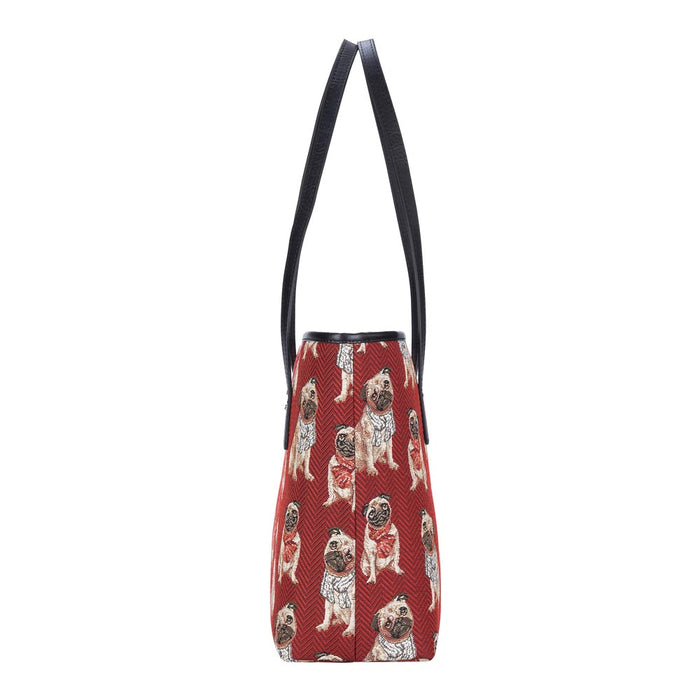 COLL-PUG | Pug College/Shoulder Tote Bag