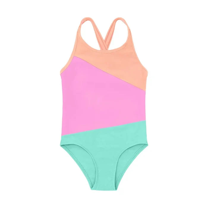 Color Kids - Girl's Colourblock UV Swimsuit