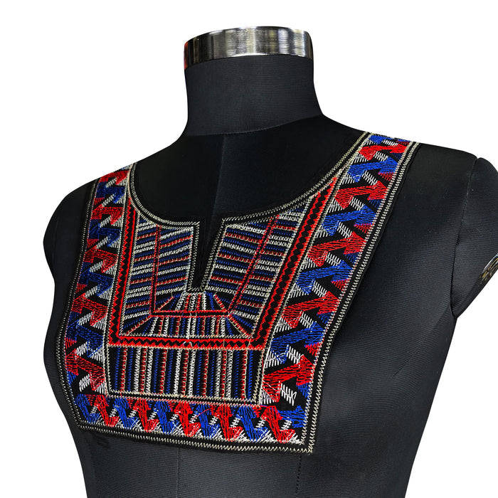 Colorful embroidery Tribal Neckline