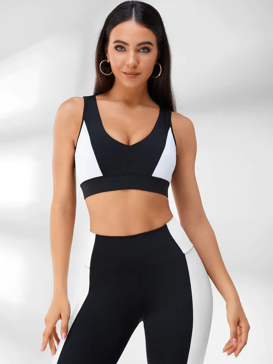 Contrast Color Backless Tracksuit