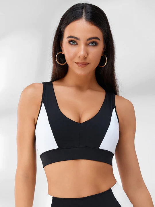 Contrast Color Backless Tracksuit