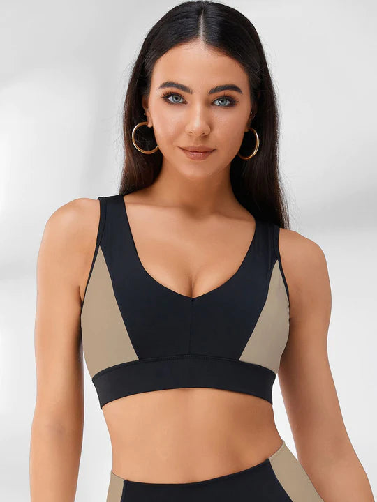 Contrast Color Backless Tracksuit