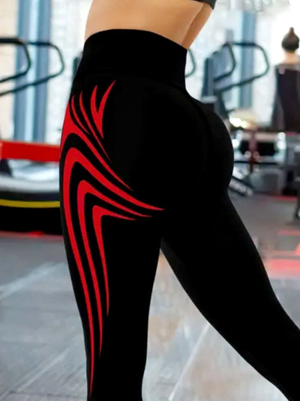Contrast Color Print Leggings