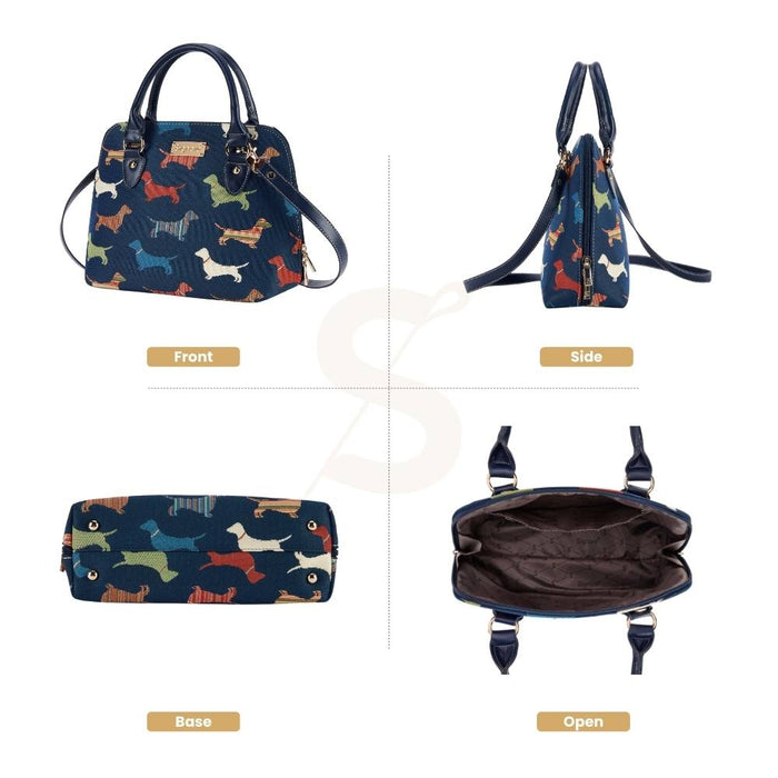 CONV-DACH | Dachshund Convertible Top Handle Purse Handbag