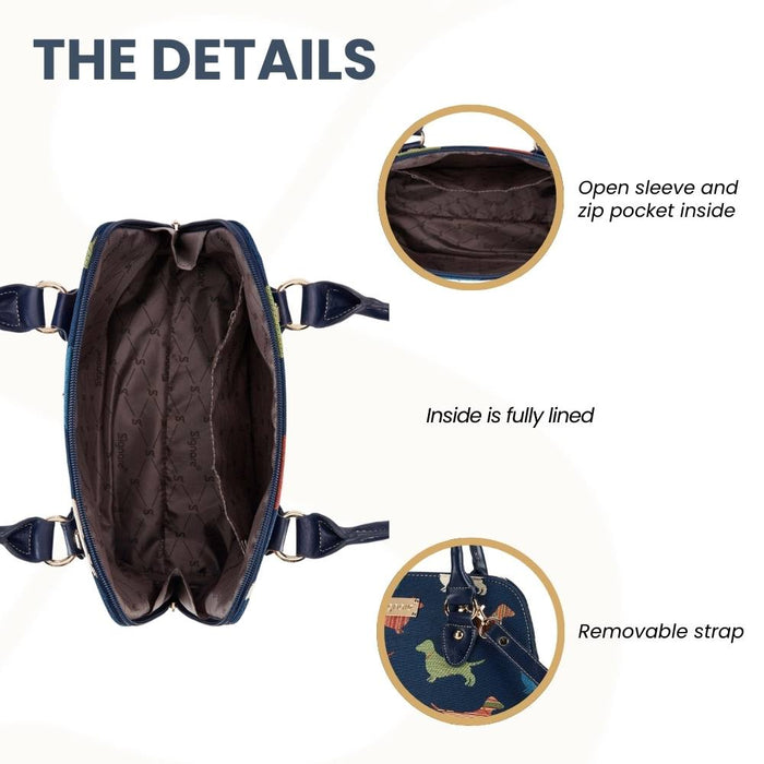 CONV-DACH | Dachshund Convertible Top Handle Purse Handbag
