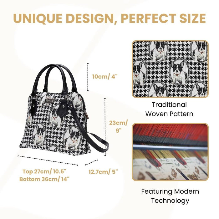 CONV-FREN | French Bulldog Convertible Top Handle Purse Handbag