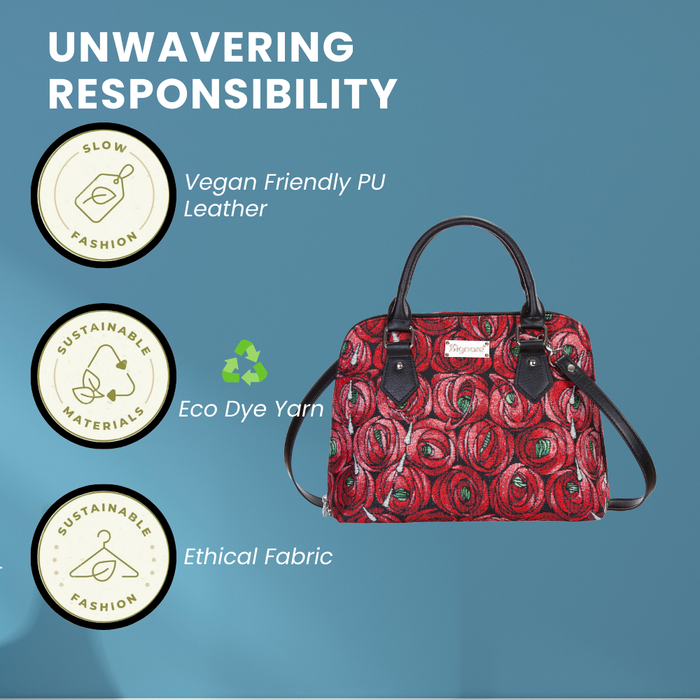 CONV-RMTD | Rennie Mackintosh Rose and Teardrop Convertible Top Handle Purse Handbag