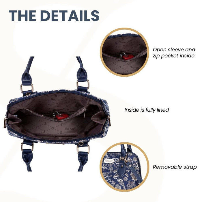 CONV-SHELL | Sea Shell Convertible Top Handle Purse Handbag