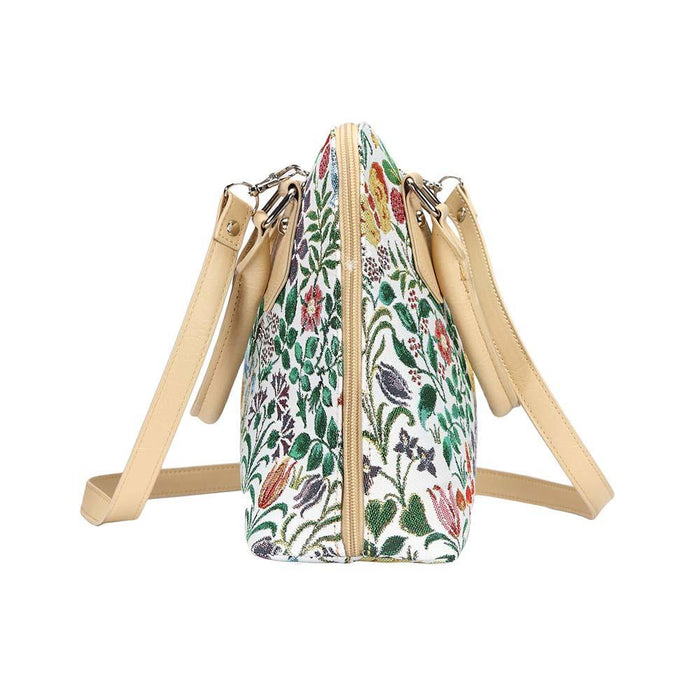 CONV-SPFL | Charles Voysey Spring Flower Convertible Top Handle Purse Handbag - www.signareusa.com
