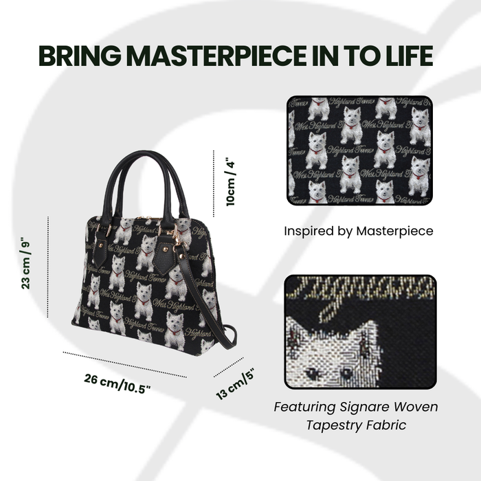 CONV-WES | Westie Dog Convertible Top Handle Purse Handbag