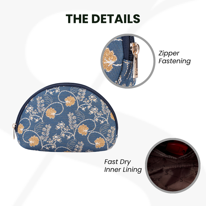 COSM-AUST | Jane Austen's Blue Cosmetic Make Up Bag