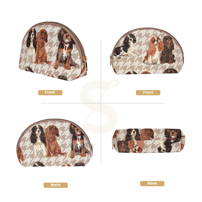 COSM-KGCS | King Charles Cavalier Spaniel Dog Cosmetic Make Up Bag