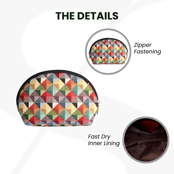 COSM-MTRI | Multicolor Triangle Cosmetic Make Up Bag