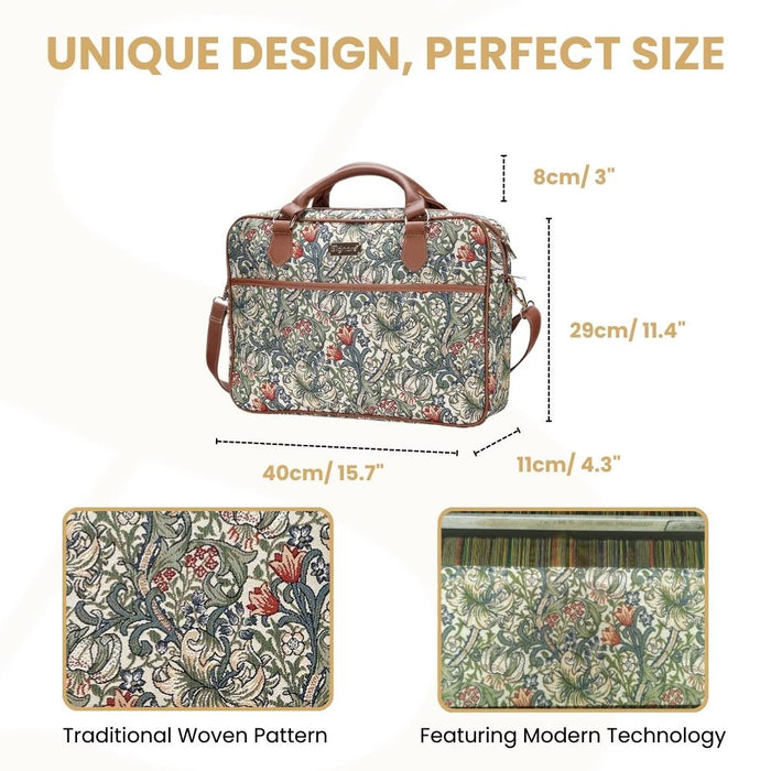 CPU-GLILY | William Morris Golden Lily Computer Laptop Bag Case 15.6"