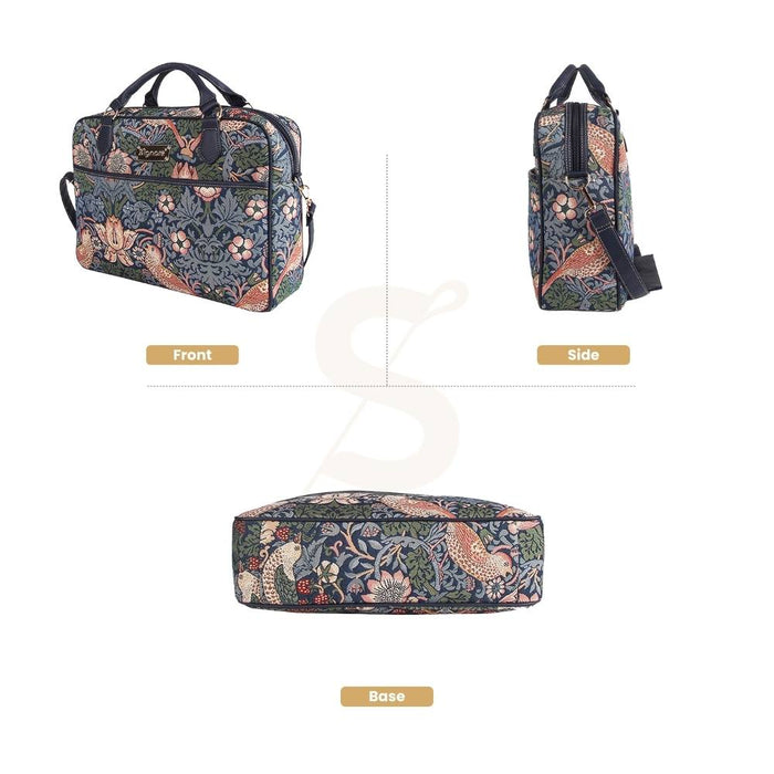 CPU-STBL | William Morris Strawberry Thief Blue Computer Laptop Bag Case 15.6"