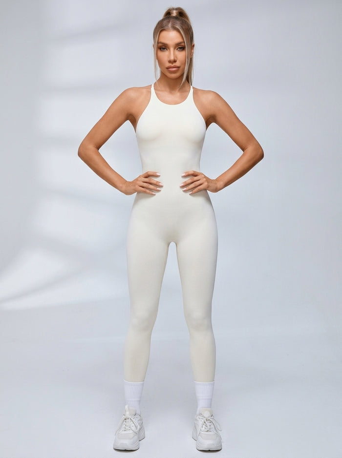 Cross Back Adjustable Strap Jumpsuit