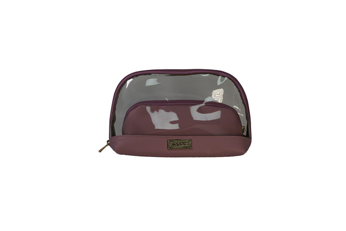 CTOIL2-LTPP | CLEAR TOILETRY BAG SET 2 BAGS - LIGHT PURPLE