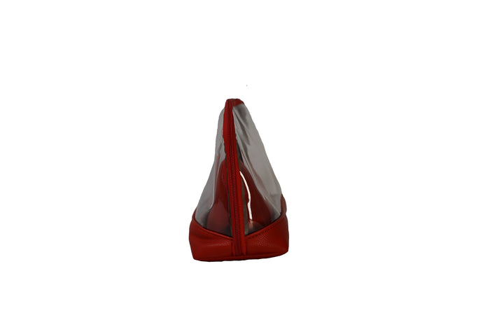 CTOIL2-RED | CLEAR TOILETRY BAG SET 2 BAGS - RED