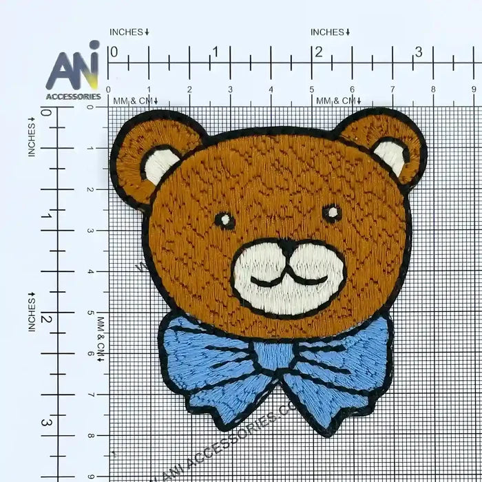 Ani Accessories cuddly bear patch on graph view showing clear shape, outline, and design placement