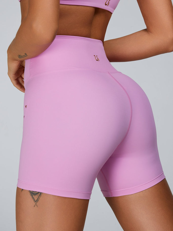 Cutout V Shape Waist Spandex Gym Booty Shorts