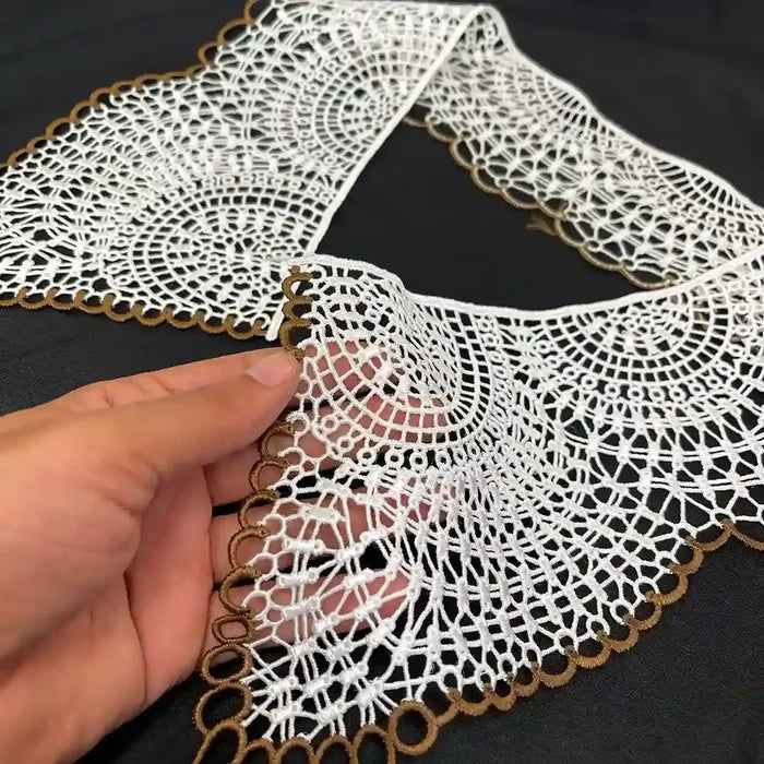 Ani Accessories cutwork floral Puritan collar with pointed edges for dresses, tops and DIY decoration