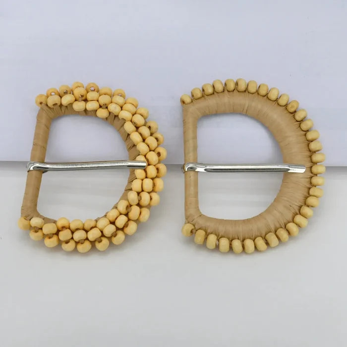 D-Shaped Designer Raffia Buckle | 2.7 inches & 2.9 inches