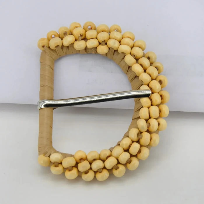 D-Shaped Designer Raffia Buckle | 2.7 inches & 2.9 inches
