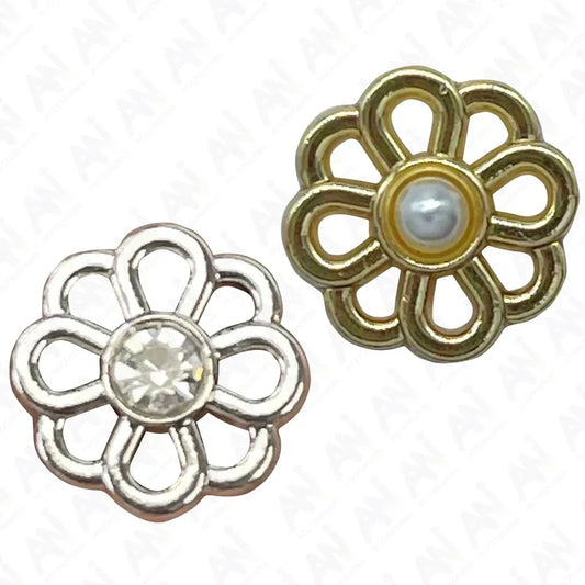 Decorative Flower Metal Buttons | 12mm(20L)