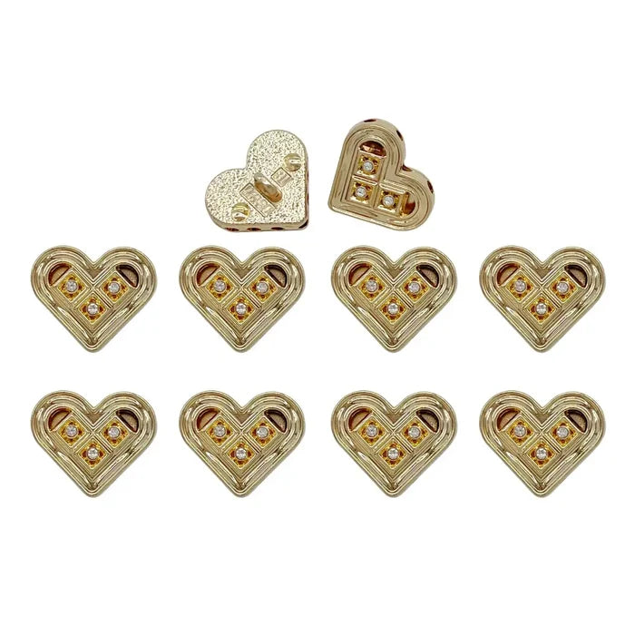 Decorative Heart Button for Crafts | 18mm(28L) & 23mm(36L)