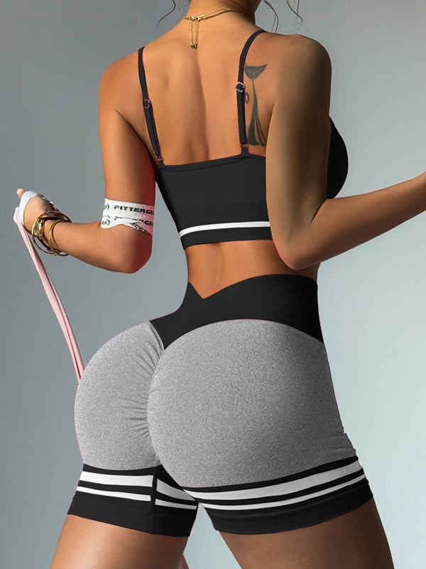 Deep V Back Stripes Short Tracksuit