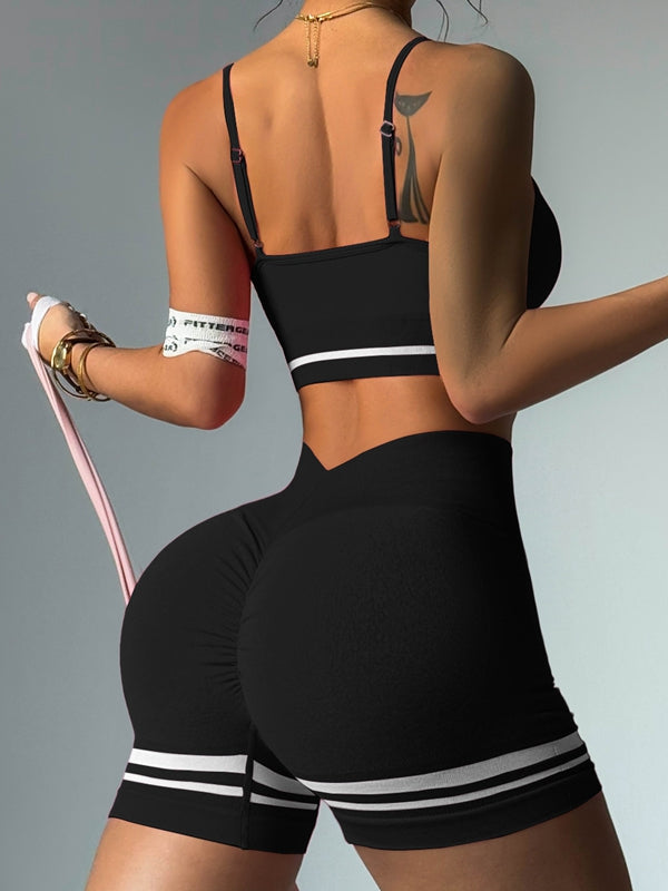 Deep V Back Stripes Short Tracksuit