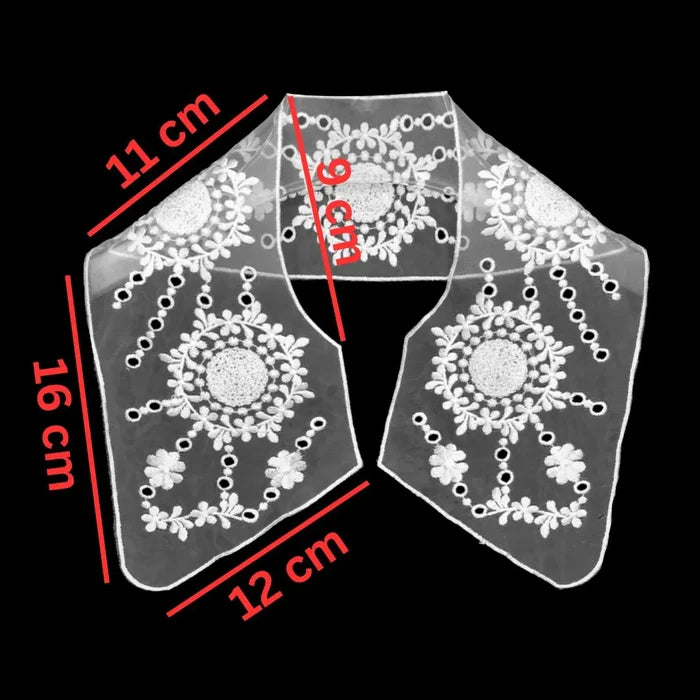 Ani Accessories detachable embroidered collar for kids with floral threadwork for dress styling