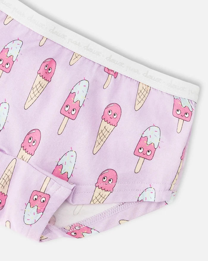Deux Par Deux 3 Pack Boyshort Panty - Printed Kittens