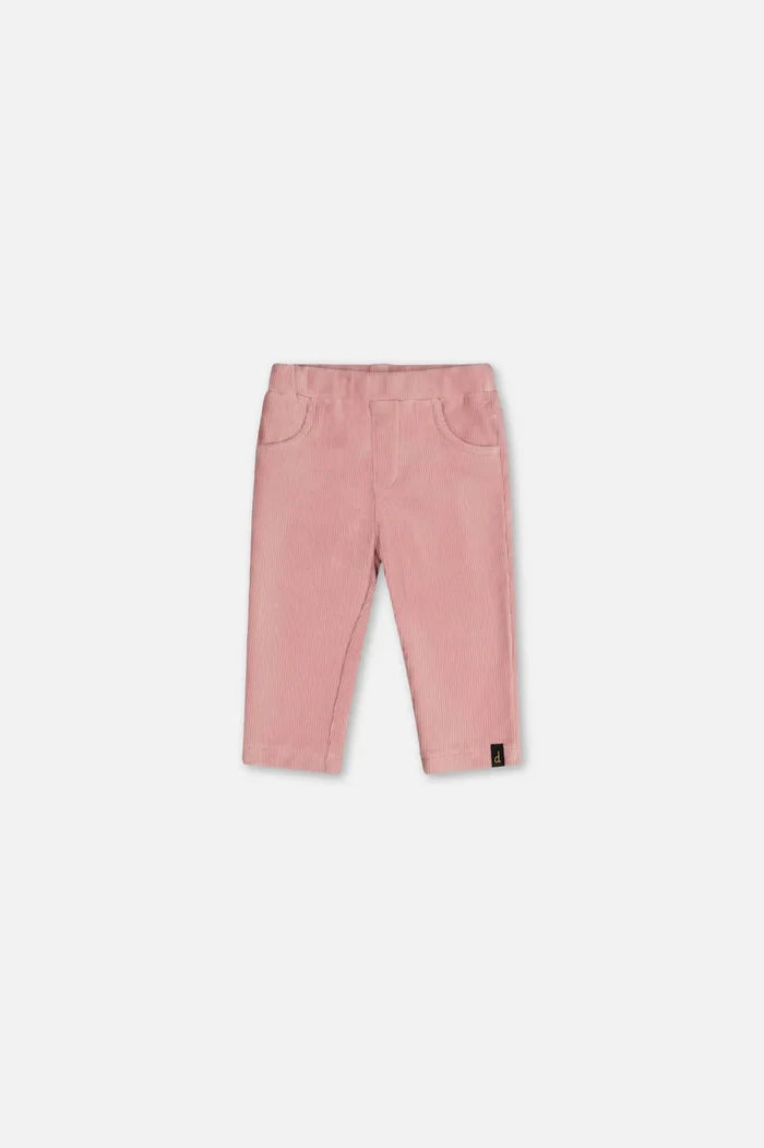 Deux Par Deux Baby Stretch Velour Treggings - Silver Pink