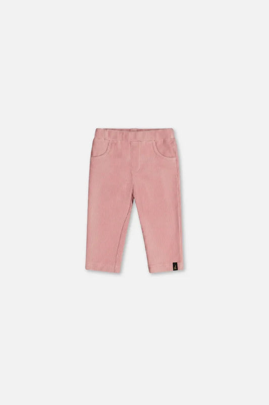 Deux Par Deux Baby Stretch Velour Treggings - Silver Pink