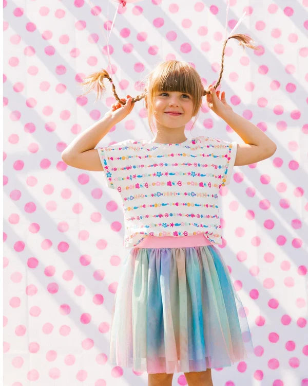 Deux Par Deux Bi-Material Dress With Mesh Skirt - Multicoloured Tie Dye