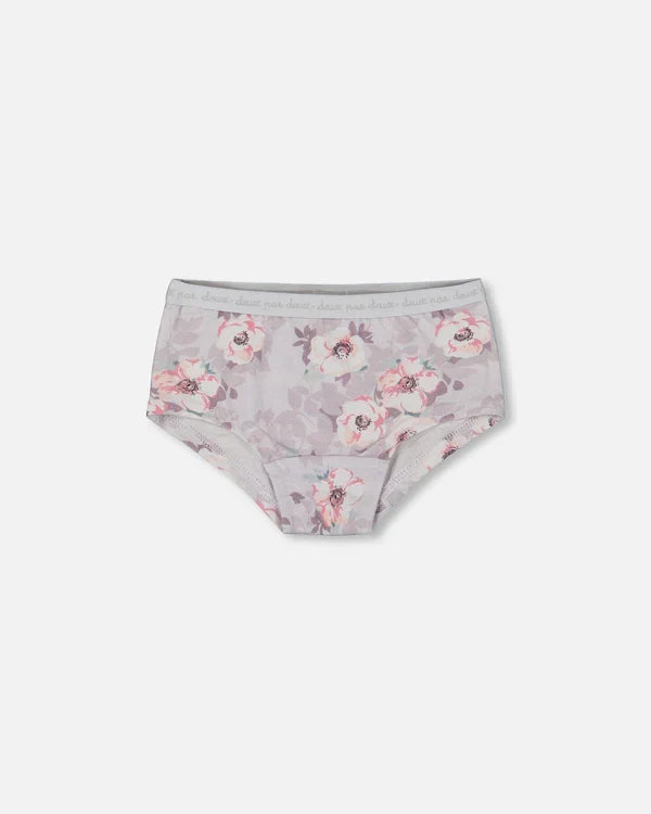 Deux Par Deux Boyshort Panty - Printed Bouquet of Flowers