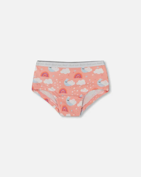 Deux Par Deux Boyshort Panty - Printed Sky and Rainbows