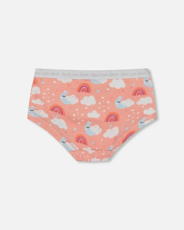 Deux Par Deux Boyshort Panty - Printed Sky and Rainbows