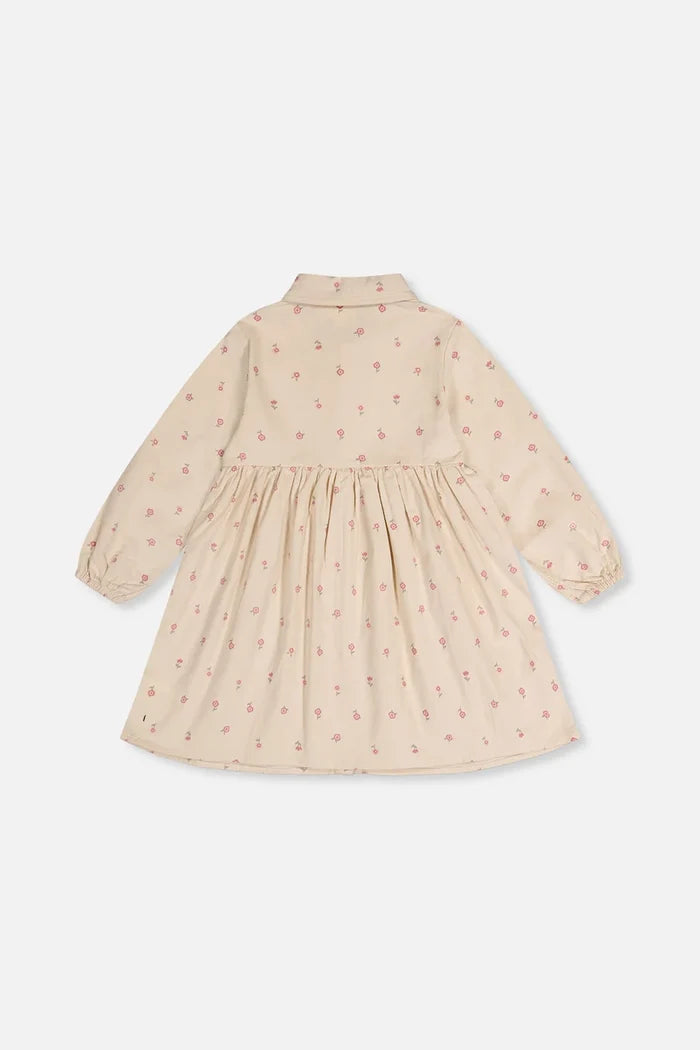 Deux Par Deux Corduroy Shirt Dress - Beige Floral