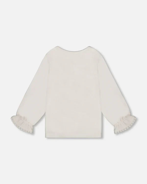 Deux Par Deux Embroidered Longsleeve Shirt - Off White