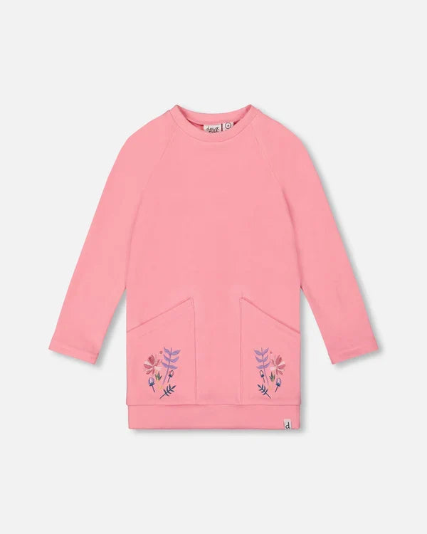 Deux Par Deux Embroidered Tunic with Pockets - Cashmere Rose
