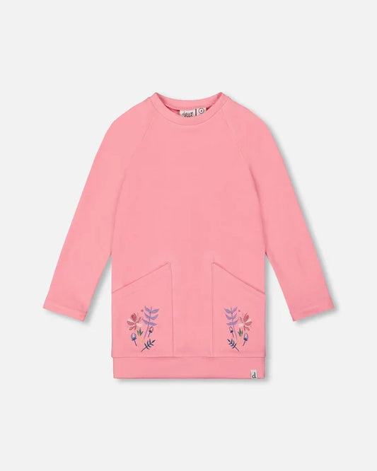 Deux Par Deux Embroidered Tunic with Pockets - Cashmere Rose
